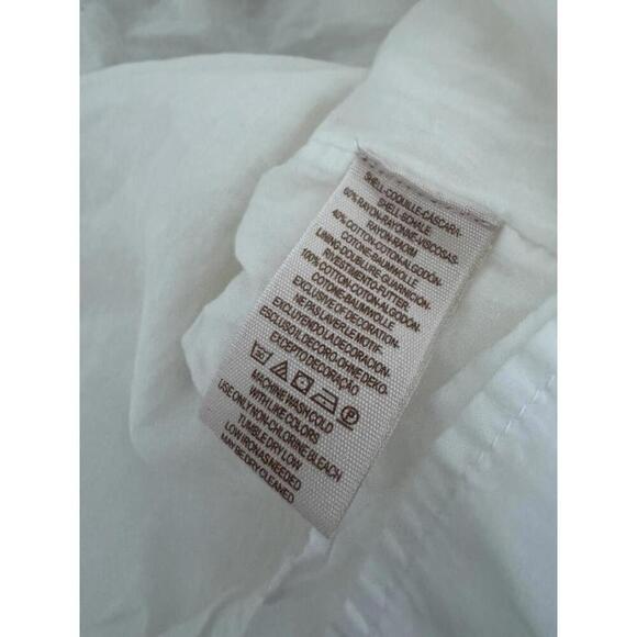 Free People Sunbeams White Dress M Off The Shoulder Mini Floral Embroidery - Picture 9 of 10